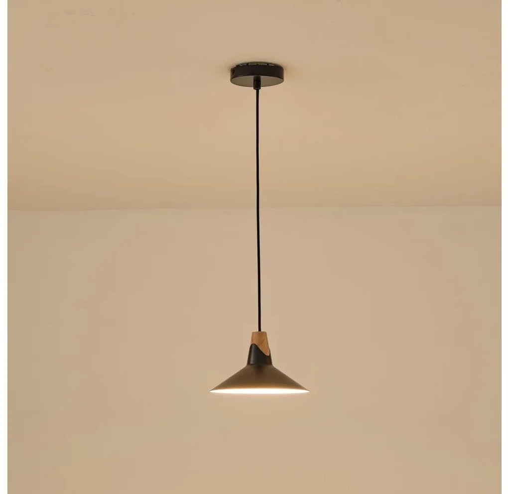 Lampadario a sospensione con filo 1xE27/15W/230V nero