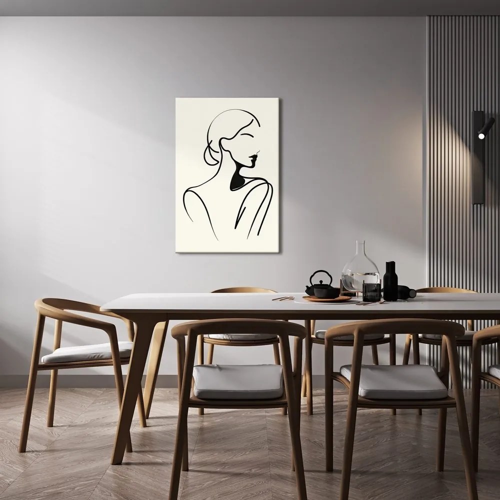 Quadro su tela – Donna in linee minimaliste