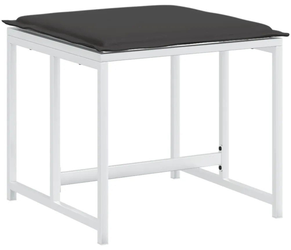 Set da pranzo da giardino 13 pz con cuscini bianco in textilene