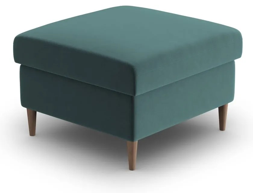 Poggiapiedi color petrolio con rivestimento in velluto Kyoto – Cosmopolitan Design