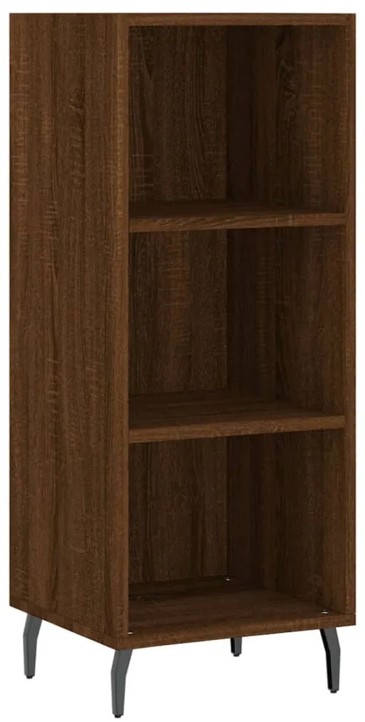 Credenza Rovere Marrone 34,5x34x180 cm in Legno Multistrato