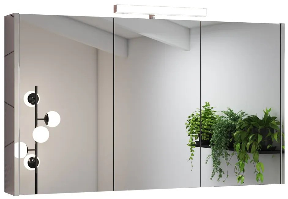 Specchio Contenitore Con Illuminazione Akira con luce fredda L 120 x H 70 x P 15.5 cm