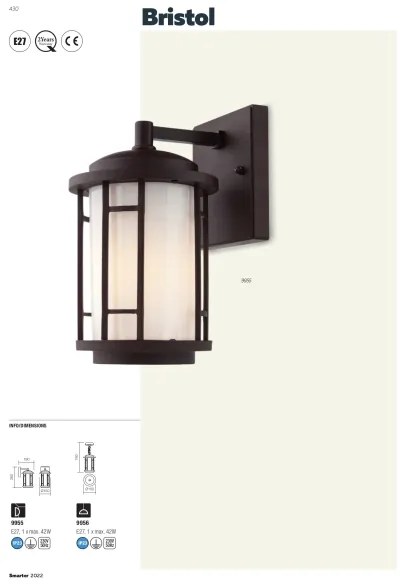 Redo 9956 - Lampadario da esterno a catena BRISTOL 1xE27/42W/230V IP23