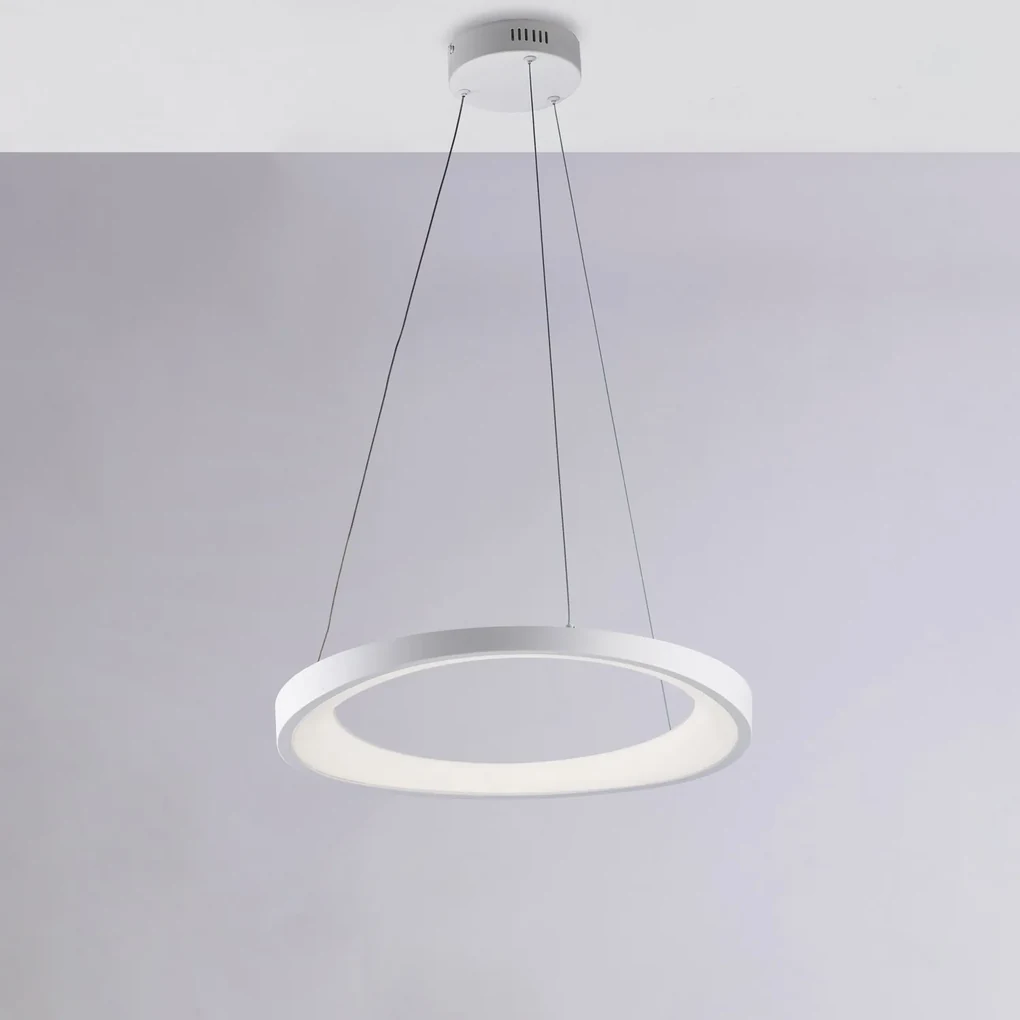 Sospensione Moderna Circolare Anna Led Integrato In Alluminio Bianco