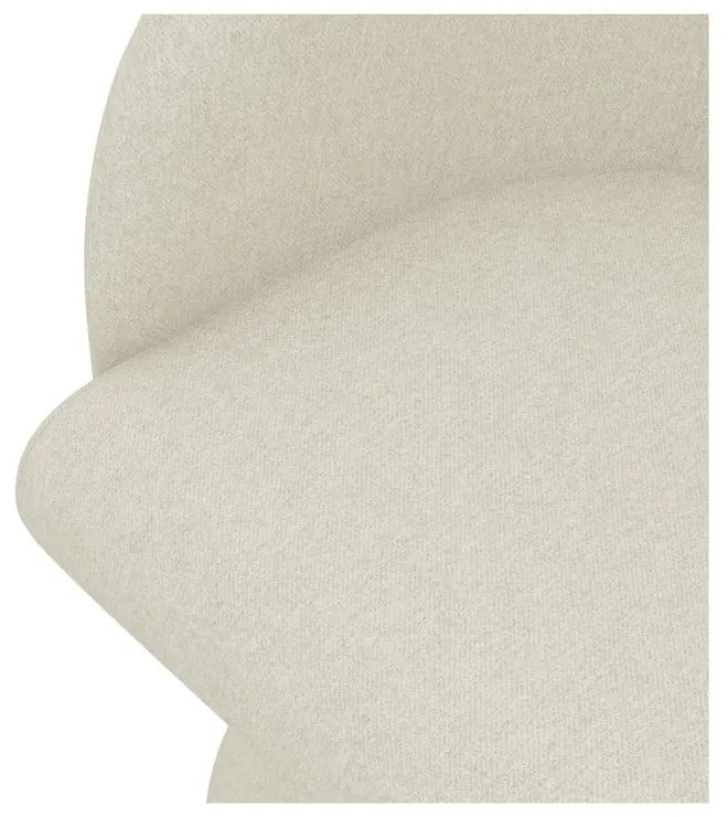 Sedia da pranzo color crema in imbottito Kanoa – Makamii