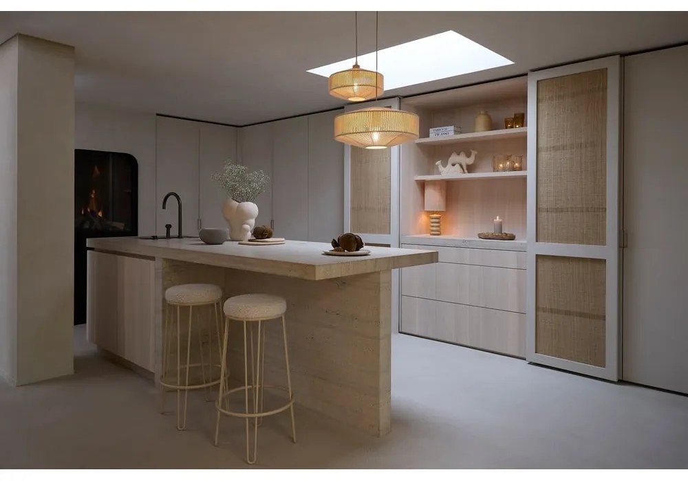 Sedia da bar color crema in imbottito (altezza della seduta 73 cm) Alice – Light &amp; Living