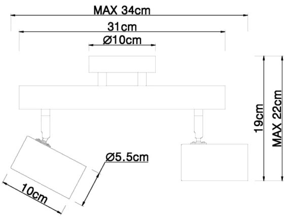 Globo 57913-2 - Luce Spot HERTI 2xGU10/5W/230V legno/metallo