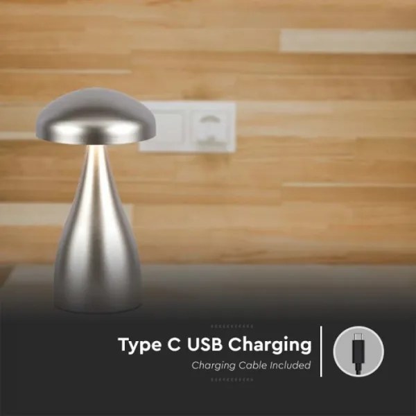 LED Lampada da tavolo ricaricabile dimmerabile LED/1W/5V 3000-6000K 1800 mAh argento