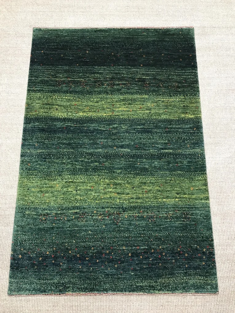 Loribaft Tappeto 140x100 Verde (Iran) Annodato A Mano