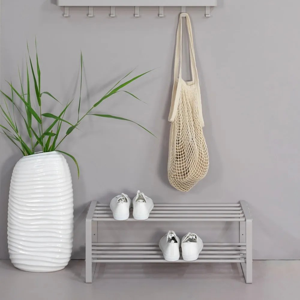 Scarpiera in metallo grigio-beige Rex - Spinder Design