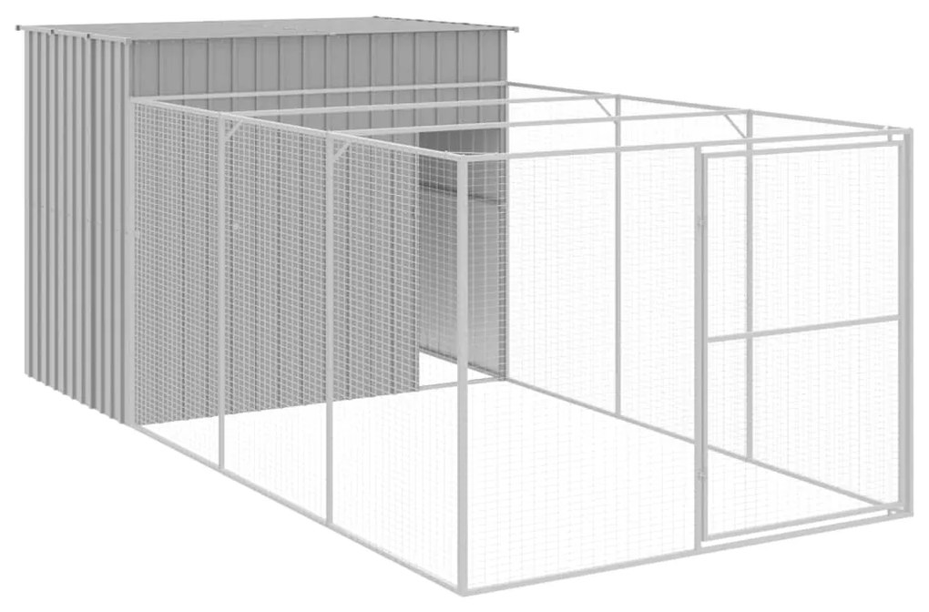 Casetta cani corsa grigio chiaro 214x457x181 cm acciaio zincato