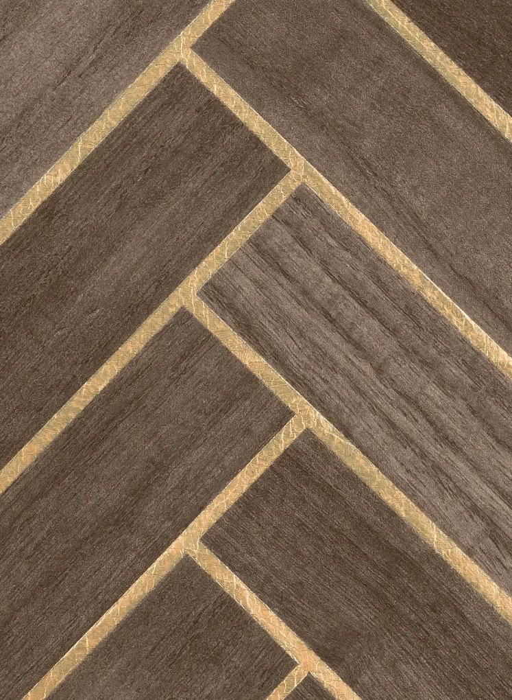 CMO Paris Tapete Bois Chevron - Tabac Or