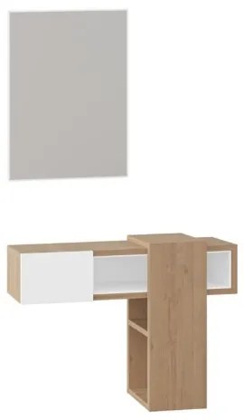 Composizione Ingresso Efes rovere e bianco con specchio