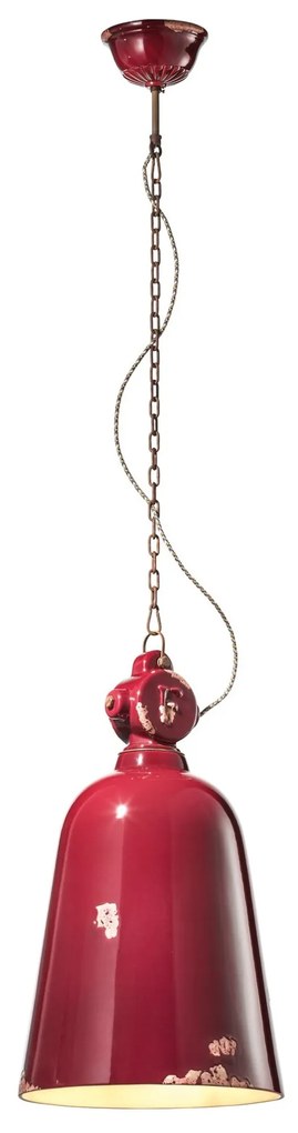 1-light suspension, C1745, Industrial collection, Ferroluce Retrò