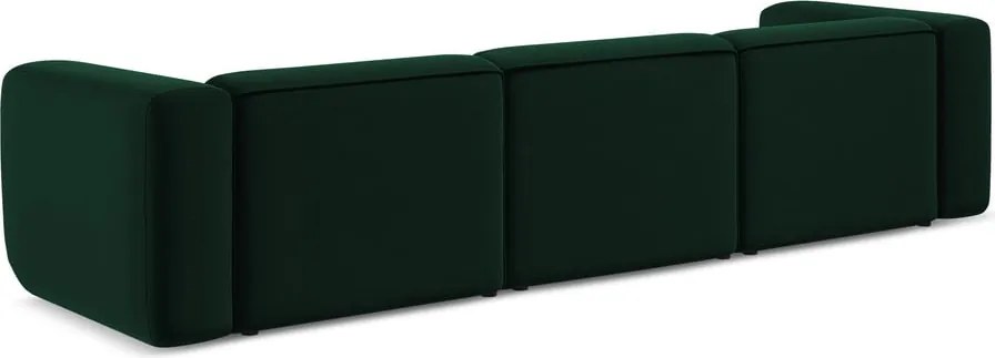 Divano verde scuro con rivestimento in velluto 319 cm Ekahi – Makamii