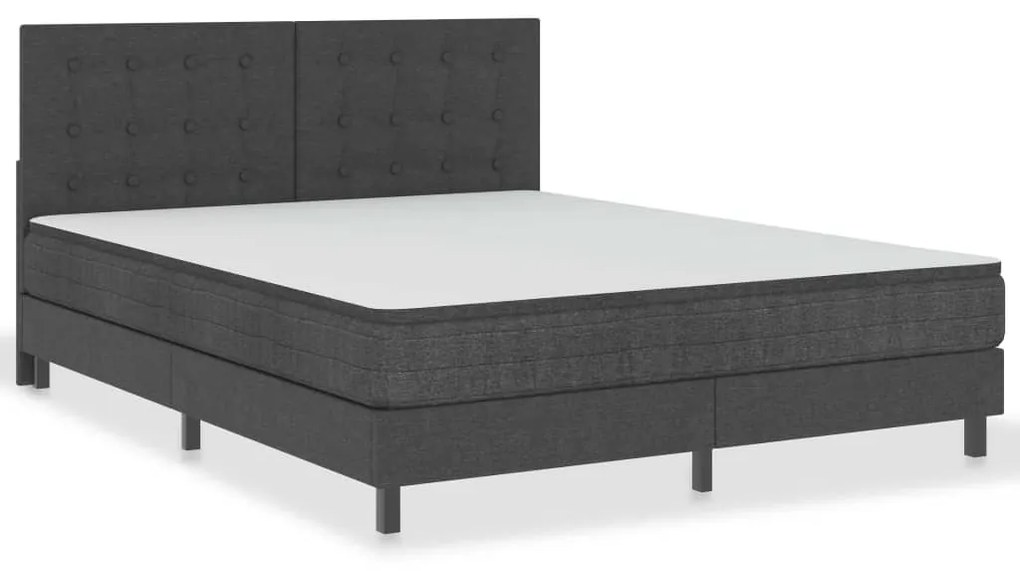 Letto a molle grigio scuro in tessuto 180x200 cm