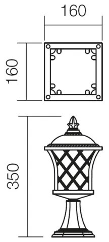 Redo 9953 - Lampada da esterno BREMEN 1xE27/42W/230V IP23 oro/patina