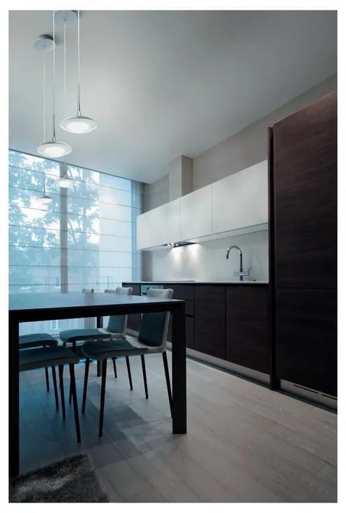 Lampadario LED design Hale bianco Ø14cm, luce calda 700 lumen, LA MIA LUCE
