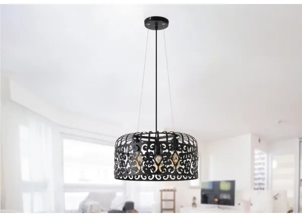 Rabalux 2158 - Lampadario ALESSANDRA 3xE27/60W/230V nero