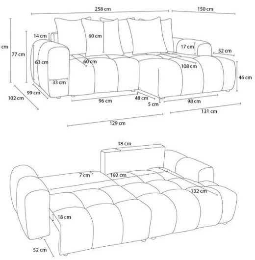 Divano angolare beige allungabile/con contenitore (con penisola a destra/con chaise lounge) con rivestimento in bouclé Roxelane – Bobochic Paris
