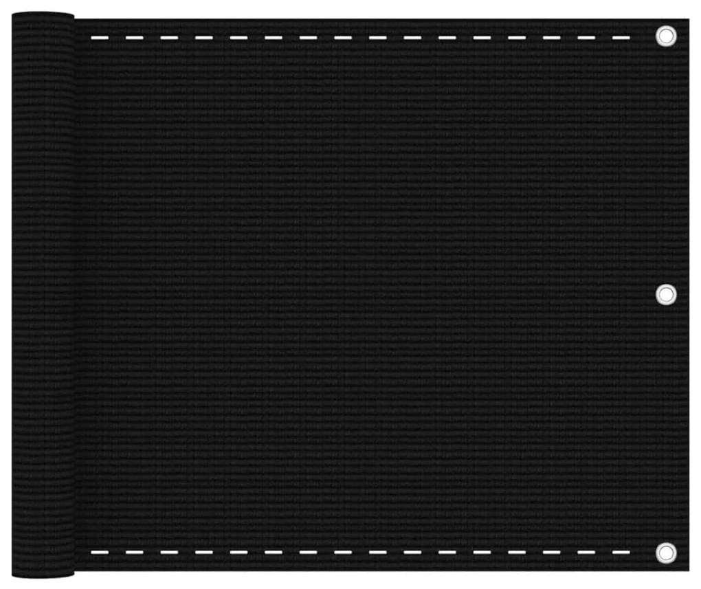 Paravento Da Balcone Nero 75x600 Cm İn Hdpe /