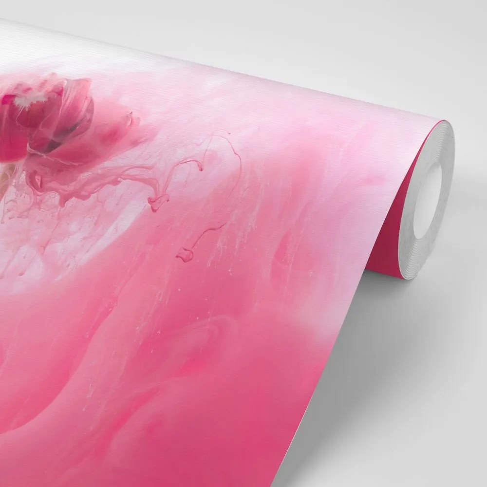 Carta da parati – Fiore rosa in stile interessante