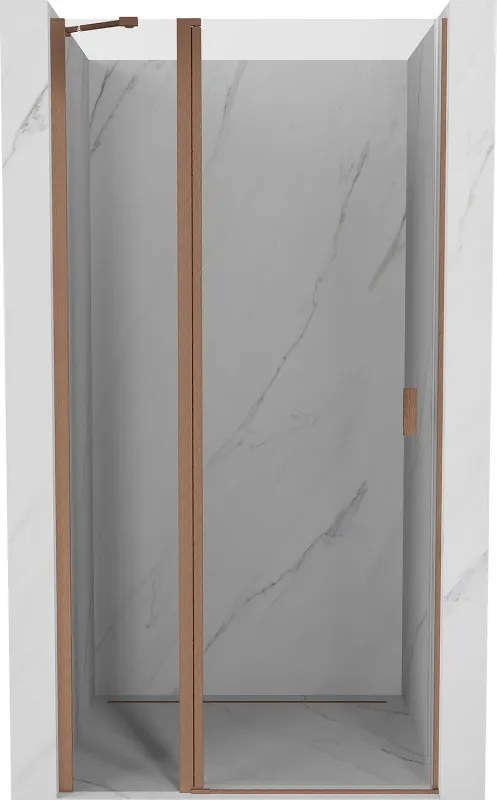 Mexen Mist porta doccia a battente 80 cm, trasparente, rame spazzolato - 8A4-080-000-65-00