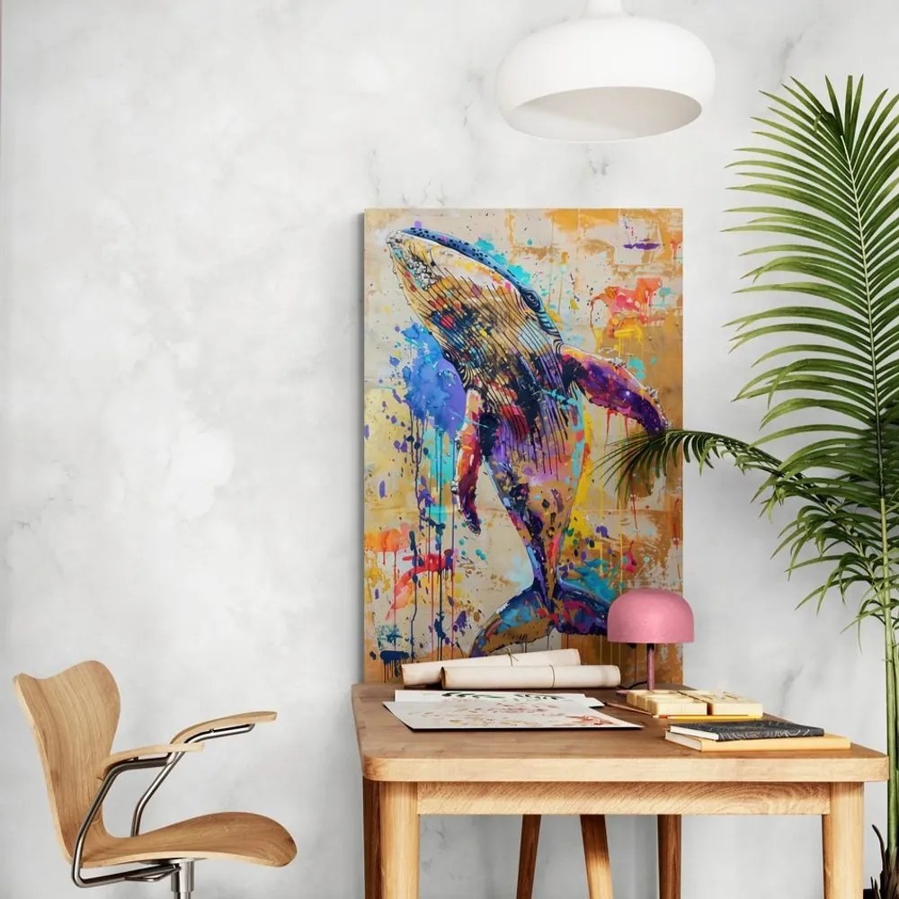 Quadro su tela – Balena con imitazione di pittura