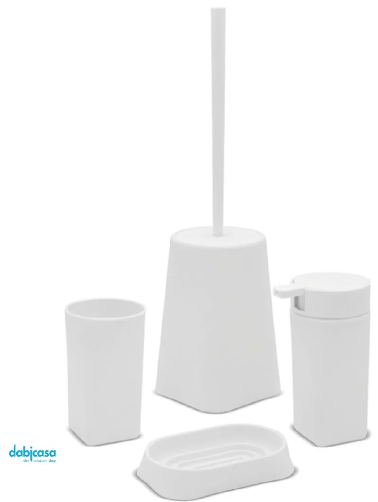 Accessori D'Appoggio "Denver" Set 4 Pezzi In Plastica Bianco