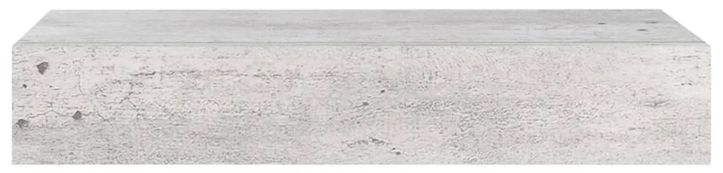 Scaffali a muro cassetti 2 pz grigio cemento 60x23,5x10 cm mdf