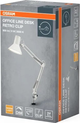 Osram - Lampada da scrivania LED dimmerabile con morsetto OFFICE LINE LED/9W/230V 3000K bianca