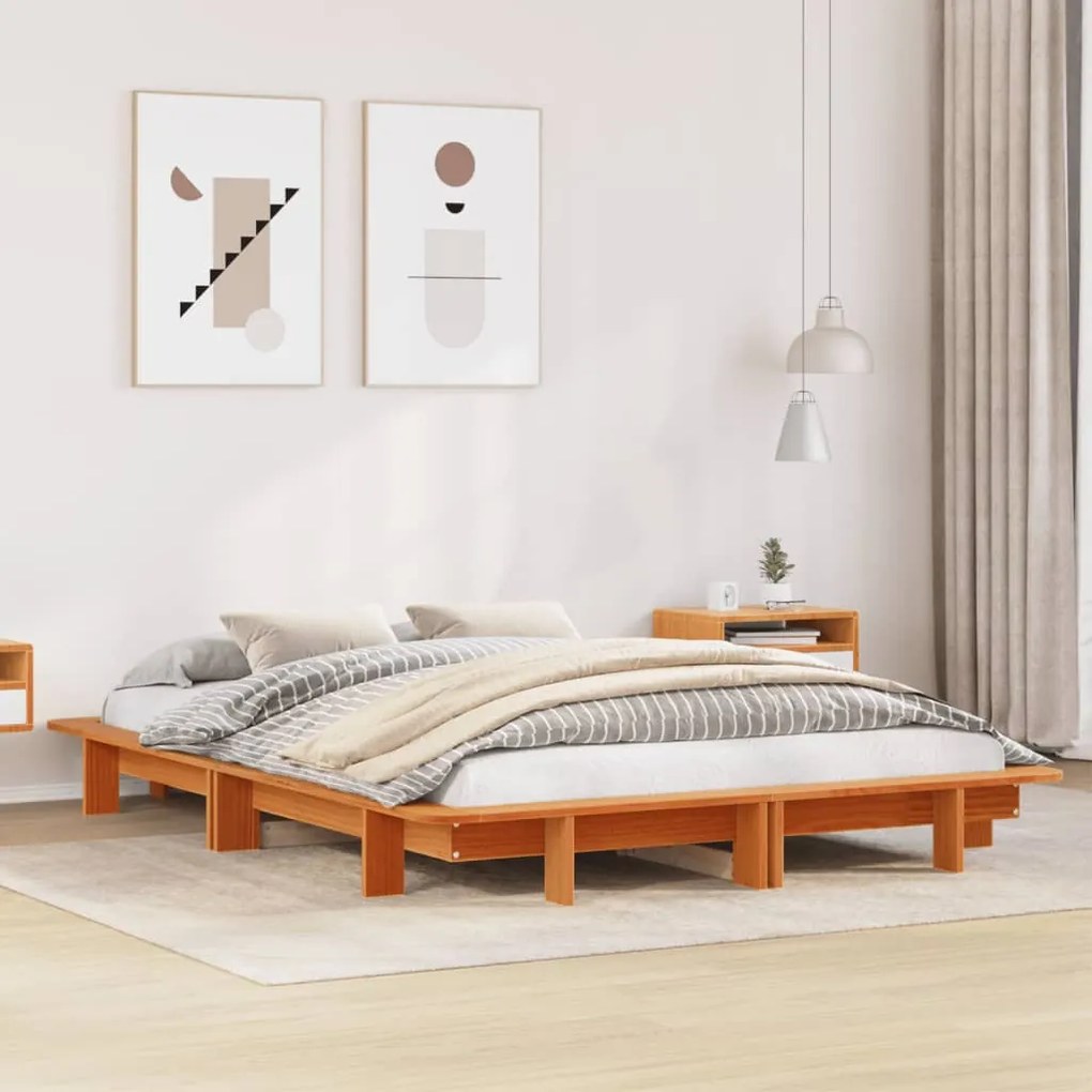 Letto senza materasso marrone cera 120x190 cm in legno di pino