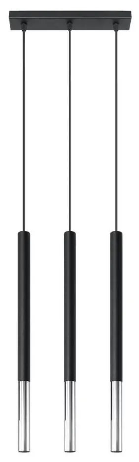 Sollux SL.0886 - Lampadario a sospensione con filo MOSAIC 3xG9/12W/230V nero/cromo