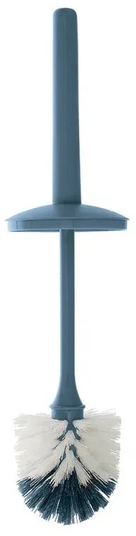 Scopino wc da appoggio blu in plastica con portascopino