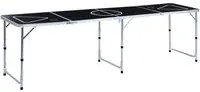 Tavolo da Beer Pong Pieghevole 240 cm Nero 48188