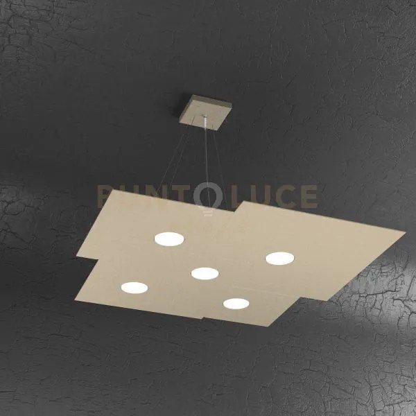 Plate sospensione 5+2 luci biemissione sabbia 1129-s5+2-sa