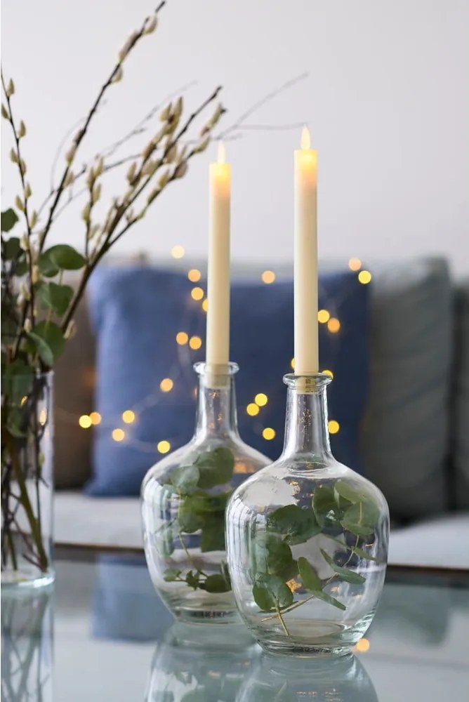 Candele a LED in set con alimentazione a batteria 2 pz (altezza totale 25 cm) Sara Crown – Sirius