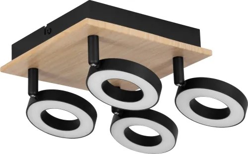 Eglo 901205 - Faretto LED RIELVES 4xLED/4,2W/230V nero/marrone
