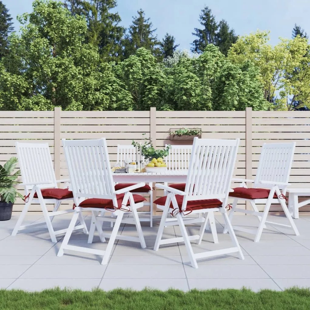 Cuscini Per Pallet 6 Pz Rosso Vino 50x50x7 Cm Tessuto Oxford /