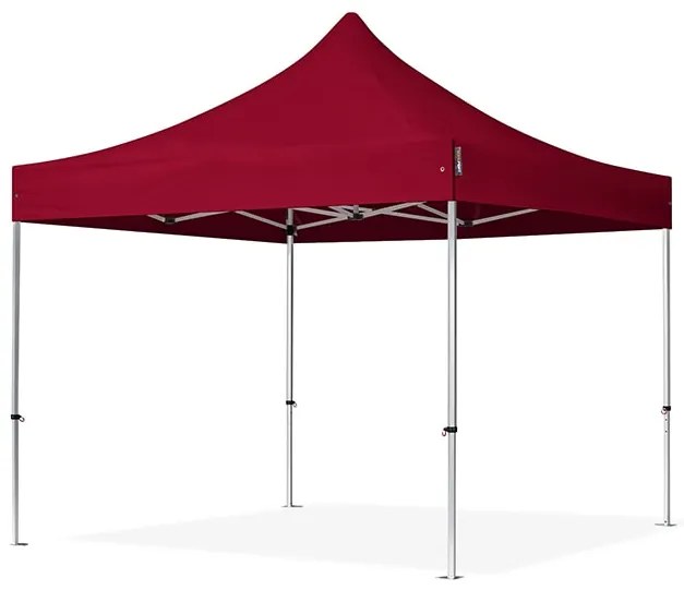 TOOLPORT 3x3m gazebo pieghevole PES con laterali (finestre panoramiche), PROFESSIONAL alluminio, rosso - (600155)