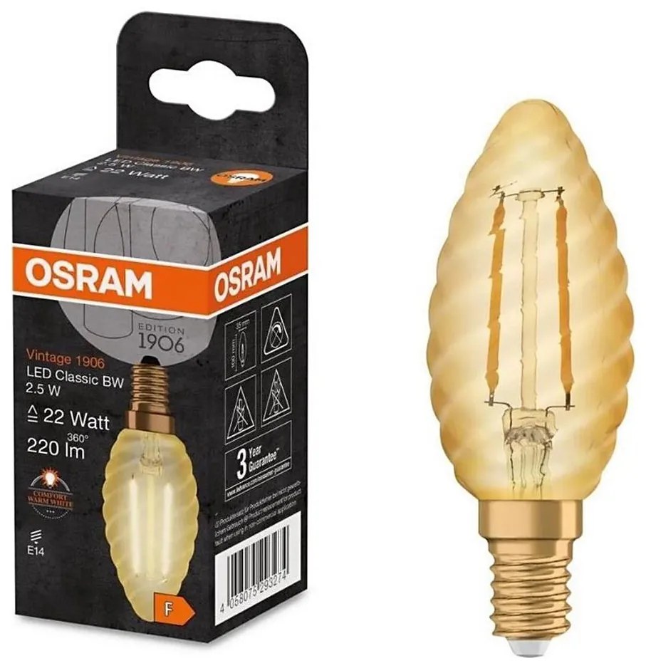 Lampadina LED VINTAGE E14/2,5W/230V 2400K - Osram