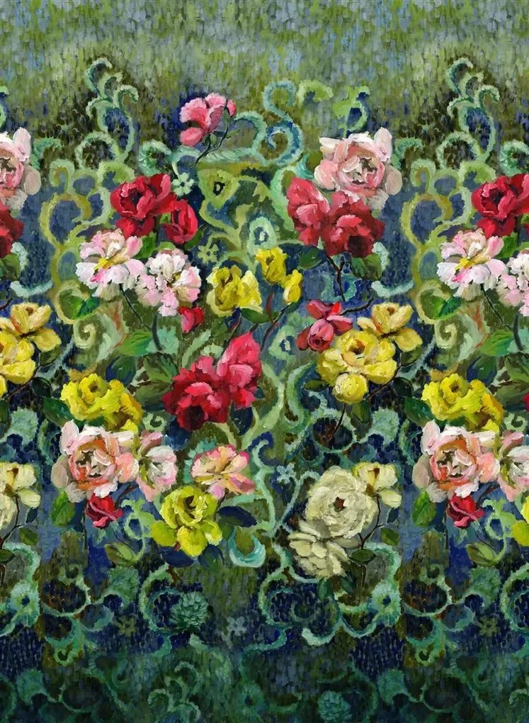 Designers Guild Carta da parati Tapestry Flower - Vintage Green