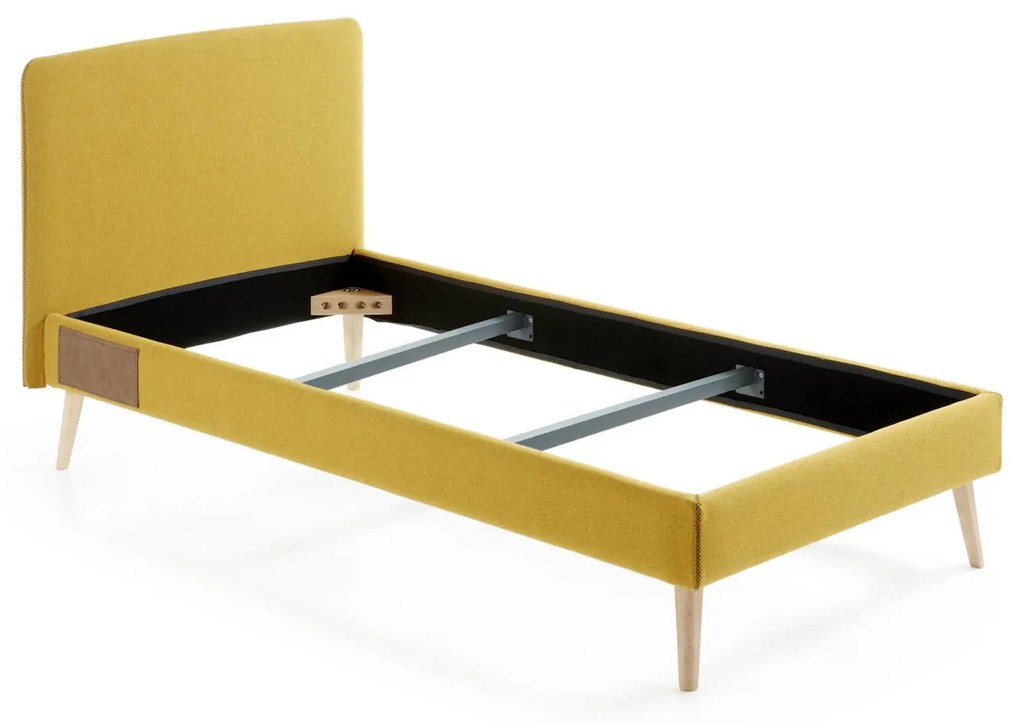 Kave Home - Fodera per letto Dyla senape per materasso da 90 x 190 cm