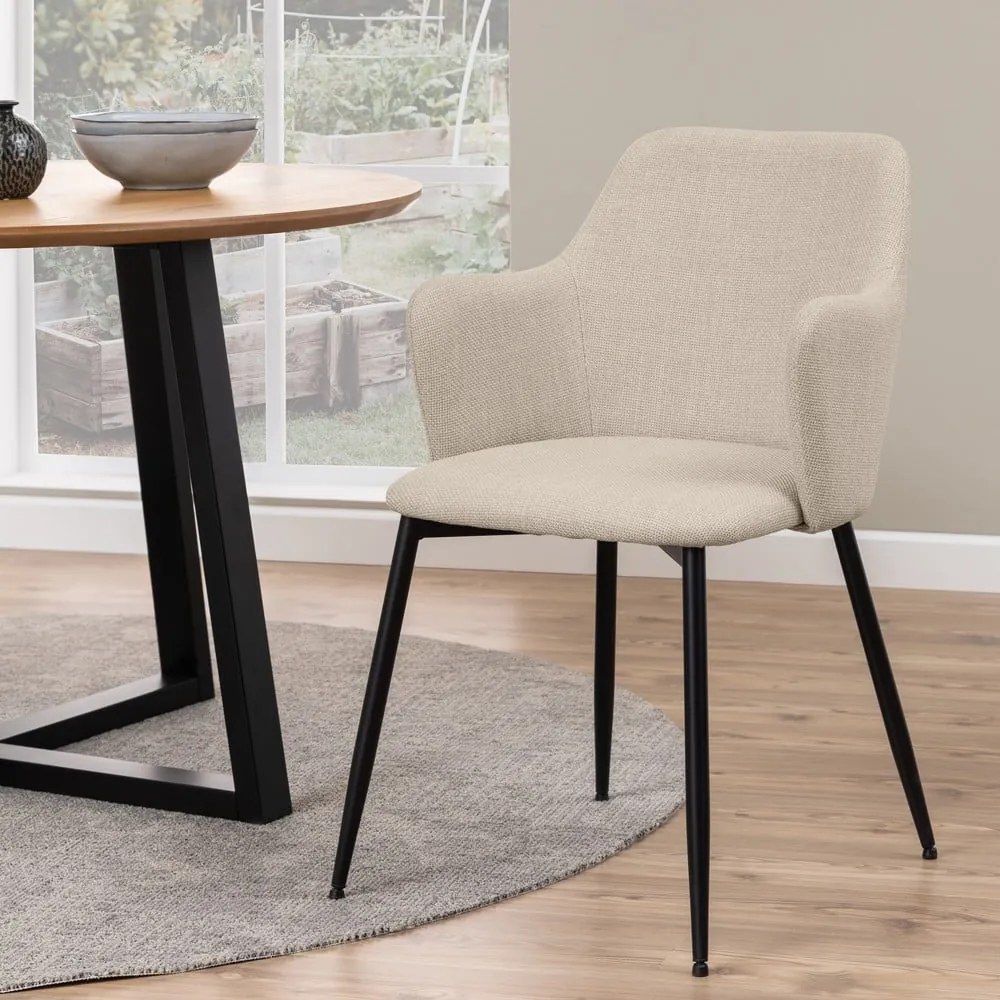 Set di sedie da pranzo color crema in imbottito 2 pz Ilsa – Actona