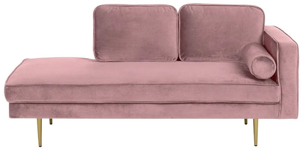 Chaise longue velluto rosa destra MIRAMAS Beliani
