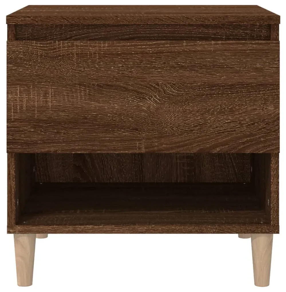 Comodini 2 pz rovere marrone 50x46x50 cm in legno multistrato
