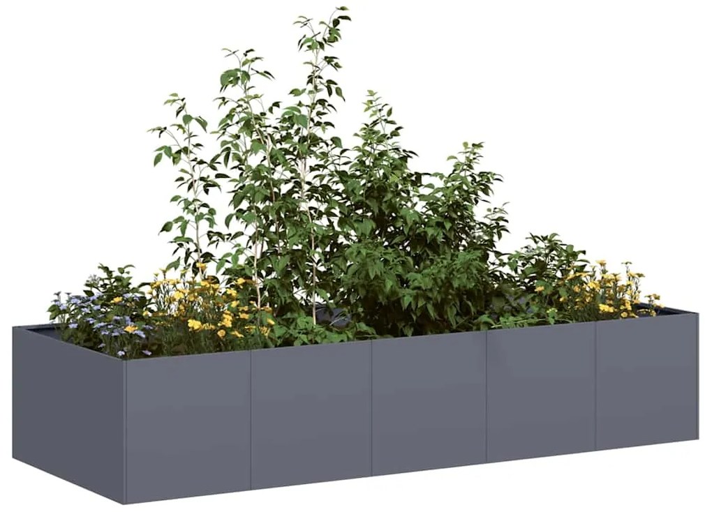 Fioriera Antracite 200x80x40 Cm İn Acciaio /