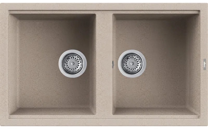 Lavello sopratop 2 vasche in quarzo avena ELLECI L 86 x L 51 cm