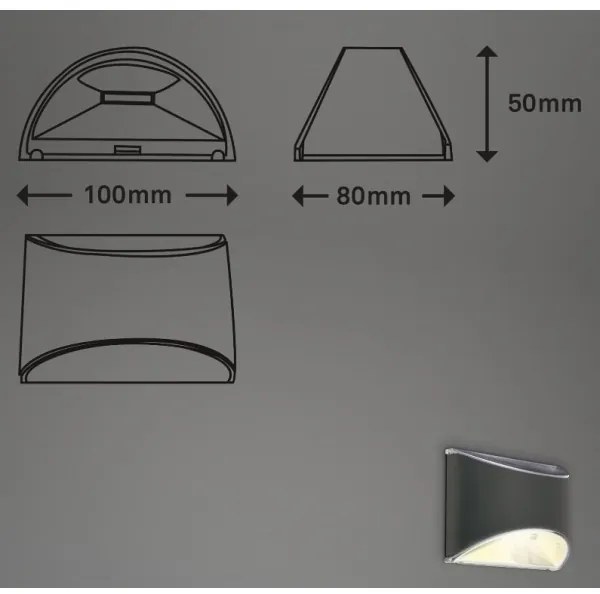Briloner 3133015 - Applique solare a LED LED/2W/3,7V IP44 3000K