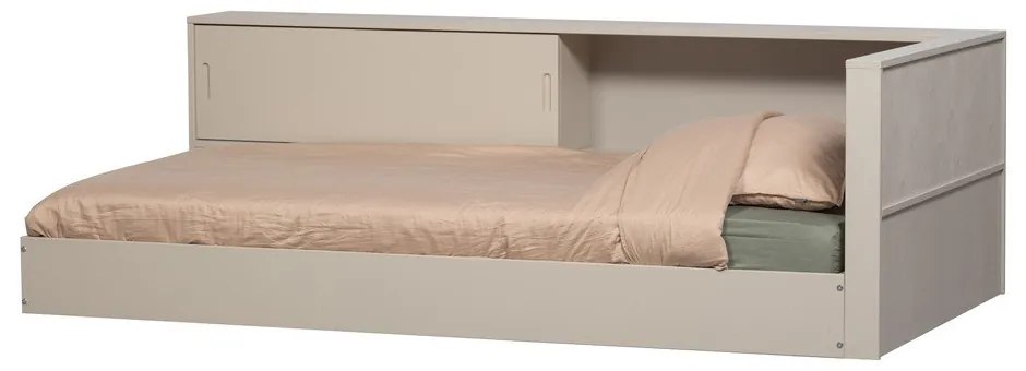 Letto singolo grigio/beige in pino massiccio rete non inclusa 90x200 cm Carter – WOOOD